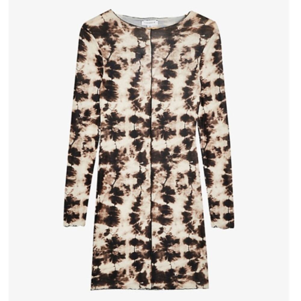 Topshop Womens Multi Tie-dye Cotton-blend Mini Dress In Brown Multi Size 2 - Picture 2 of 6